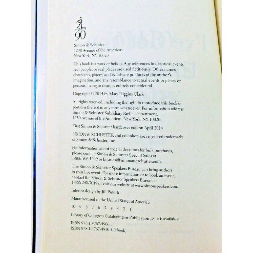 I've Got You Under My Skin Mary Higgins Clark 1st Edition 2014 Hardback Jacket - Picture 4 of 4
